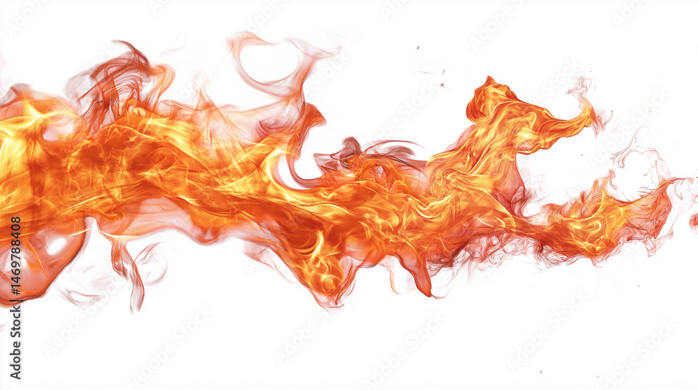 Obraz premium fire flames on white background