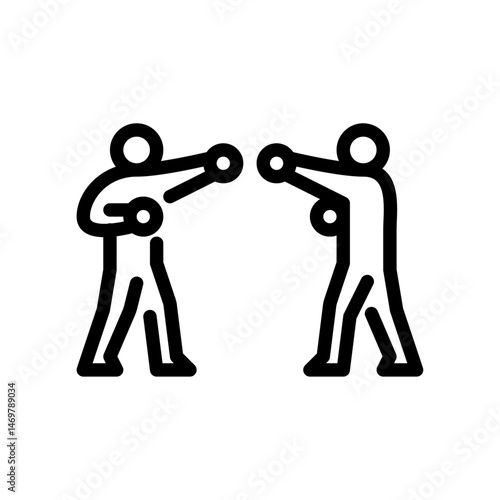fighter touch gloves outline icon. mma move  line art illustration.