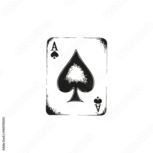 Ace Of Spades Playing Card Solid Icon. Classic Poker, Blackjack, And Gambling Silhouette Symbol. Card Game Strategy And Luck Representation. Isolated Vector Illustration