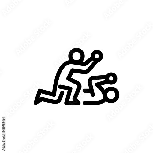 hammer fist punch outline icon. MMA move line art illustration.