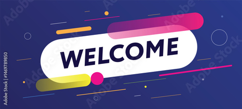 Welcome. Greeting card, illustration, banner.