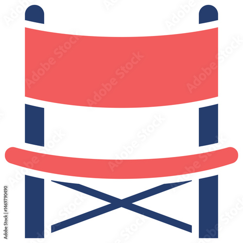 Folding Chair glyph color icon