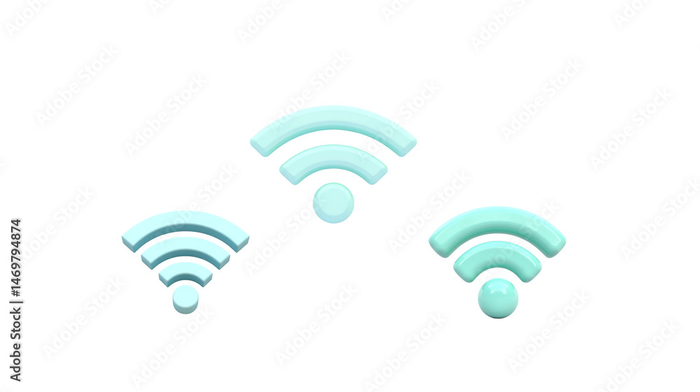Fototapeta premium cute 3d signal symbol icon (png)