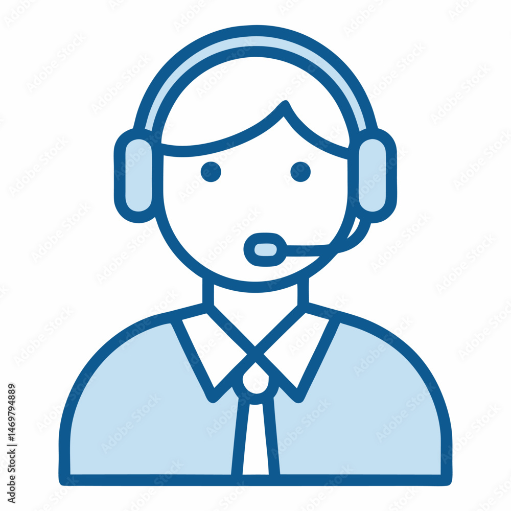 Customer Service outline icon on white background
Customer Service outline icon on white background