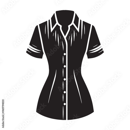Shirt dress silhouette – shirt dress vector – shirt dress illustration – ladies dress silhouette – silhouette of shirt dress

