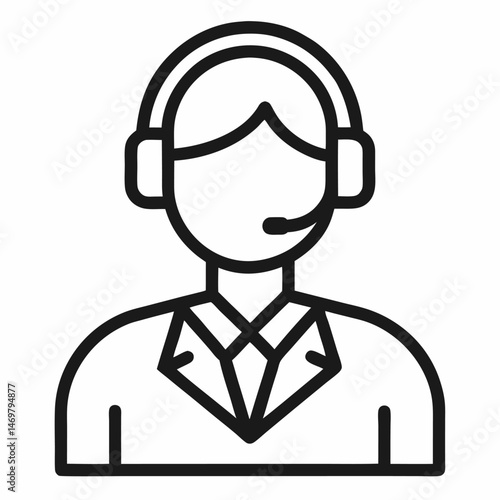 Customer Service outline icon on white background
