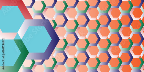 multi color abstract hexagon geometric background for banner.