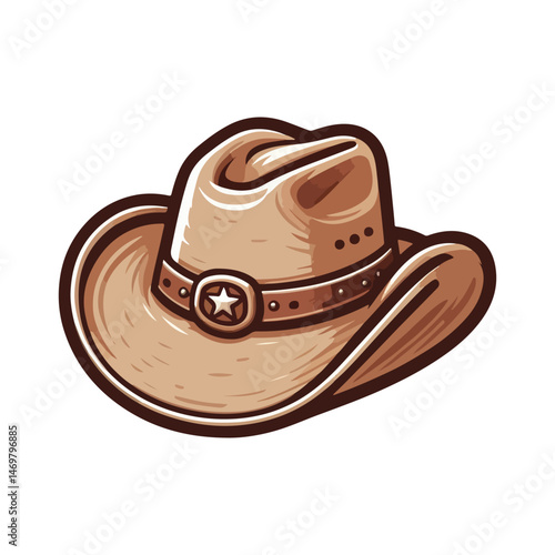 Classic cowboy hat vector illustration on white background