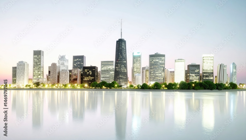 Obraz premium Cityscape Reflection Architecture Urban Skyline