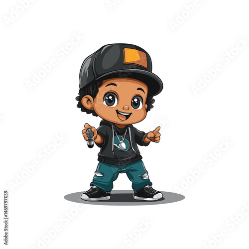 cartoon design of singing man mascot vector