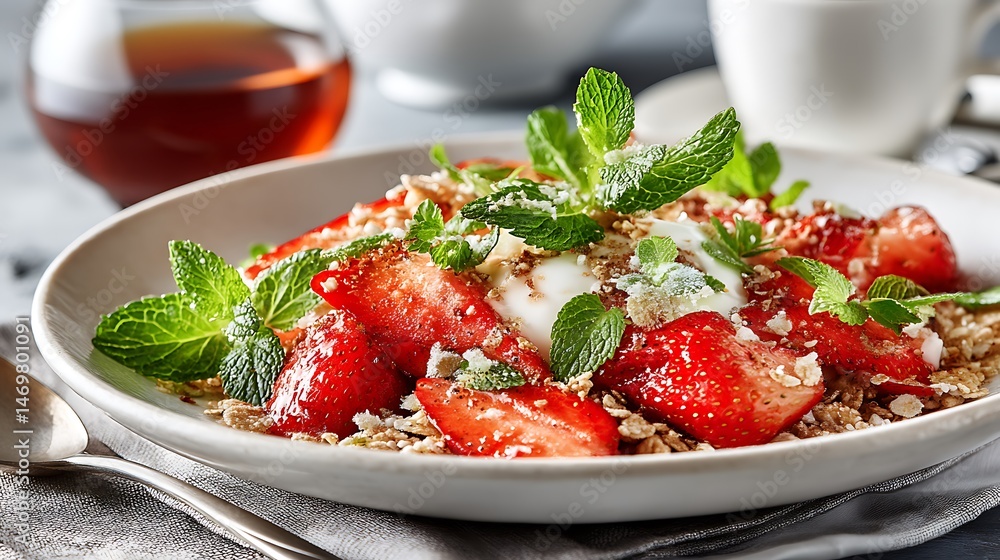 custom made wallpaper toronto digitalFresh strawberries, granola, and yogurt parfait