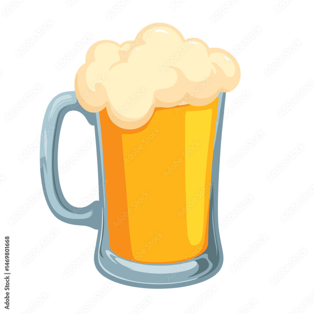 Beer Mug with Foam Representing Refreshment  