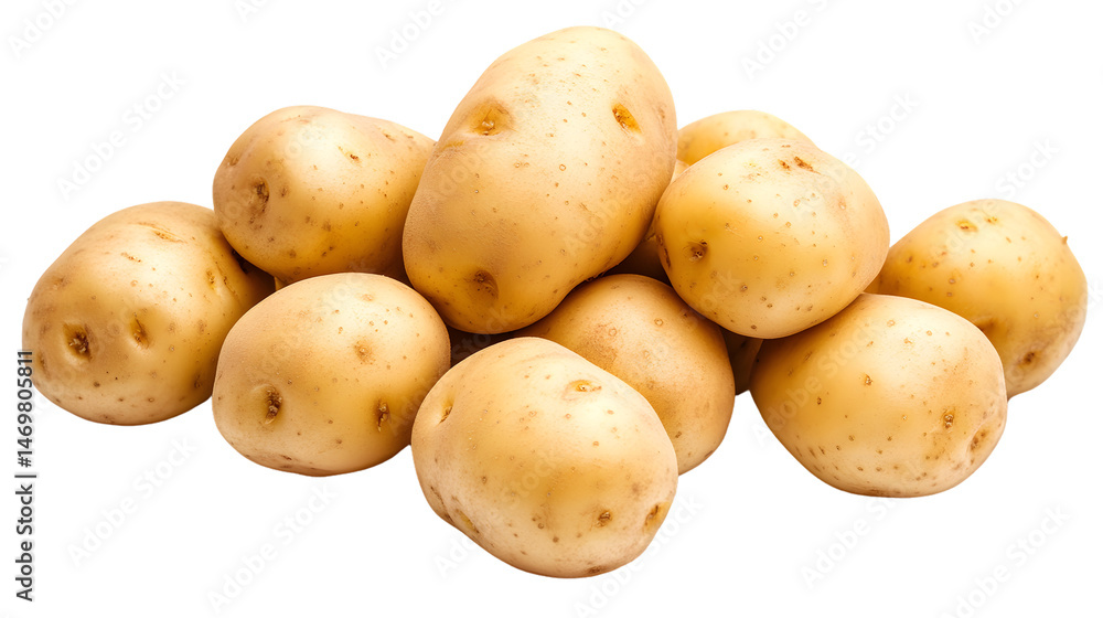 Fresh Raw Potatoes Isolated on Transparent Background for Culinary Concepts Fresh Raw Potatoes Isolated on Transparent Background for Culinary Concepts