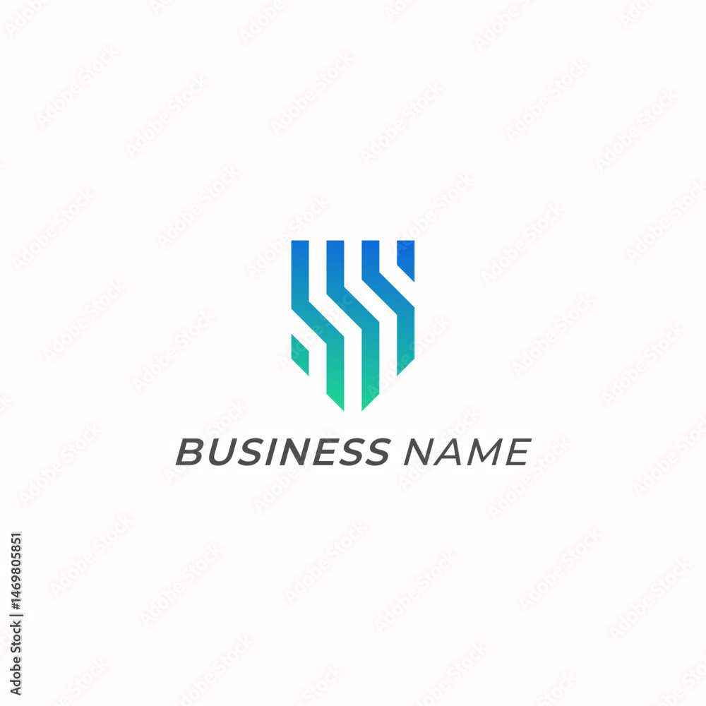 Obraz premium design logo creative shield and letter S