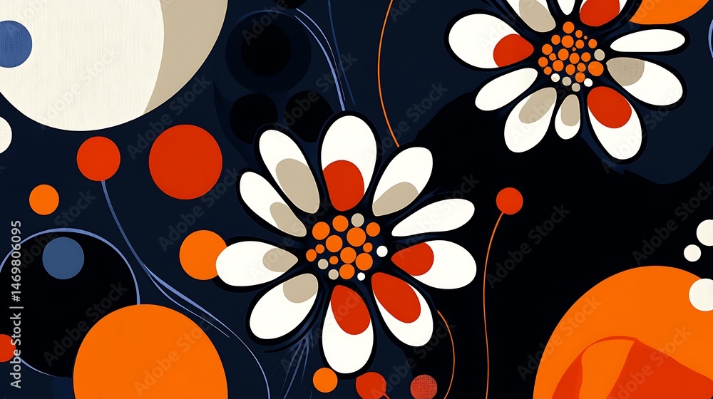Retro Floral Abstract Design. Retro Floral Abstract Design.