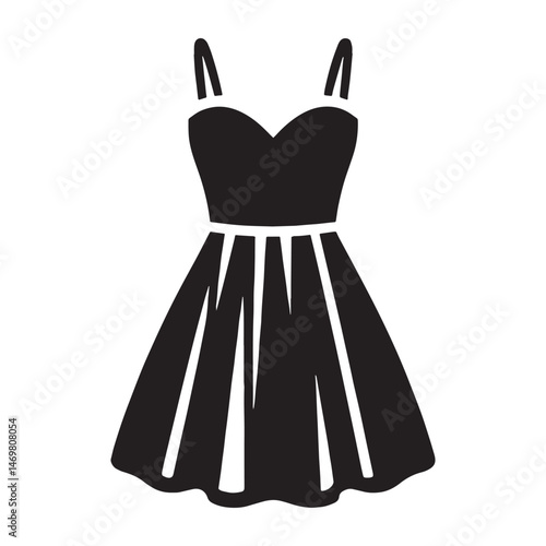 Classic sleeveless sundress design in elegant silhouette form – sundress silhouette – sundress vector – sundress illustration – ladies dress silhouette – silhouette of sundress

