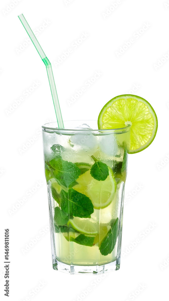 mojito cocktail with lime and mint isolated on transparent background, png mojito cocktail with lime and mint isolated on transparent background, png