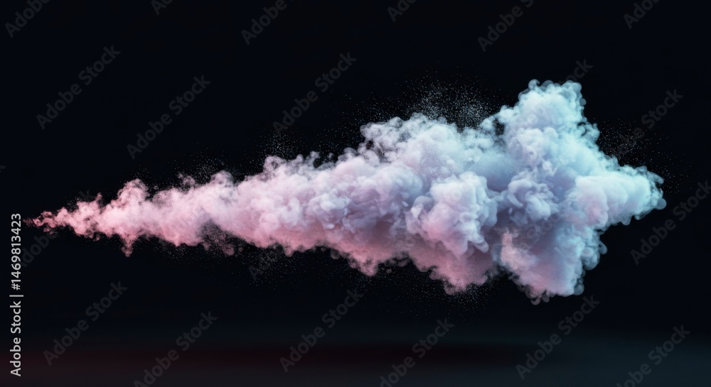 Naklejka premium Abstract cloud-like form, vibrant colors against dark backdrop