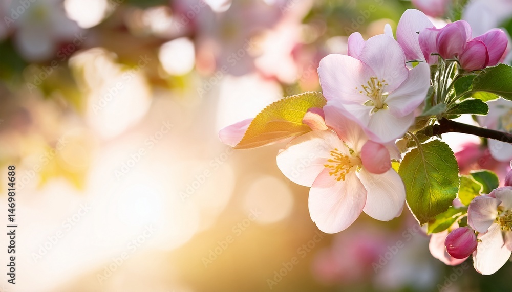 a macro shot of delicate apple blossoms framing the edges soft pink and white petals gentle sunlight filtering through bright spring atmosphere a macro shot of delicate apple blossoms framing the edges soft pink and white petals gentle sunlight filtering through bright spring atmosphere