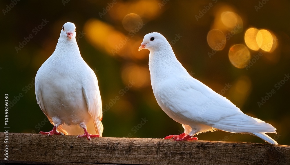 Obraz premium beautiful white pigeons