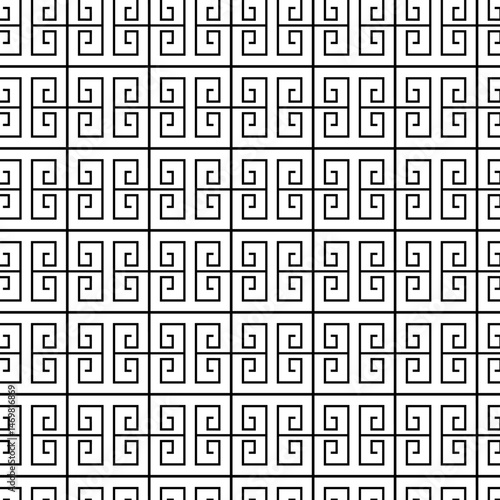 Seamless pattern with black white striped lines. Optical illusion effect. Geometric tile in op art style. Vector illusive background, texture. Futuristic element, technologic design.