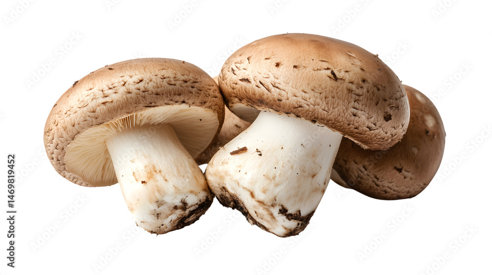 Fresh Mushrooms Isolated on Transparent Background for Culinary Designs Fresh Mushrooms Isolated on Transparent Background for Culinary Designs