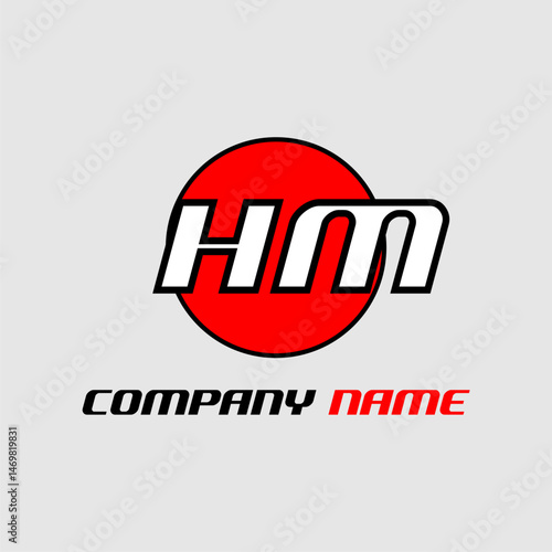 HM initial monogram logo with creative circle style design
