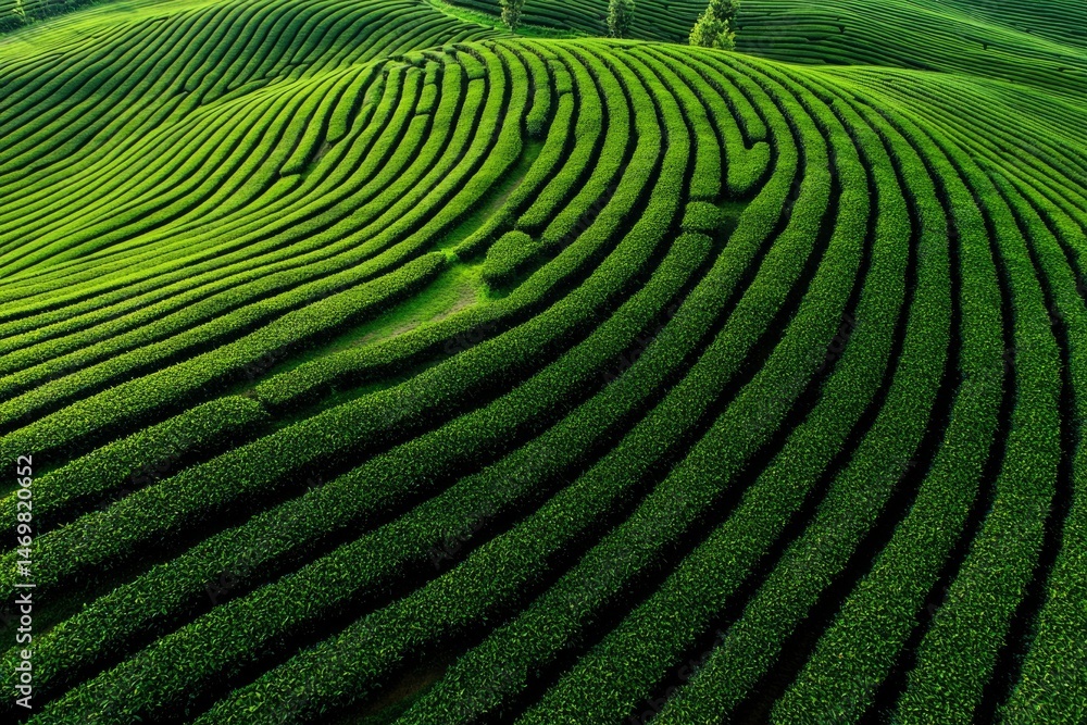 Lush green tea plantation Lush green tea plantation