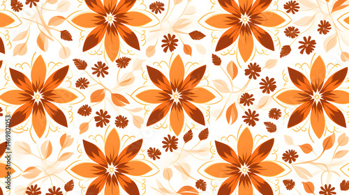 Wallpaper Mural Professional Ornate Geometrical Seamless Pattern in Brown Orange for Designs Torontodigital.ca