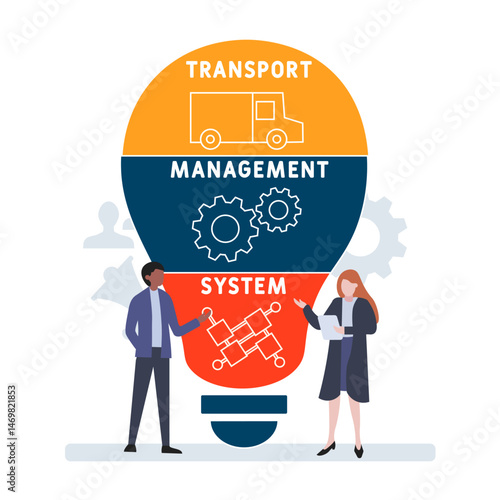 TMS Transport Management system acronym. business concept background. vector illustration concept with keywords and icons. lettering illustration with icons for web banner, flyer, landing