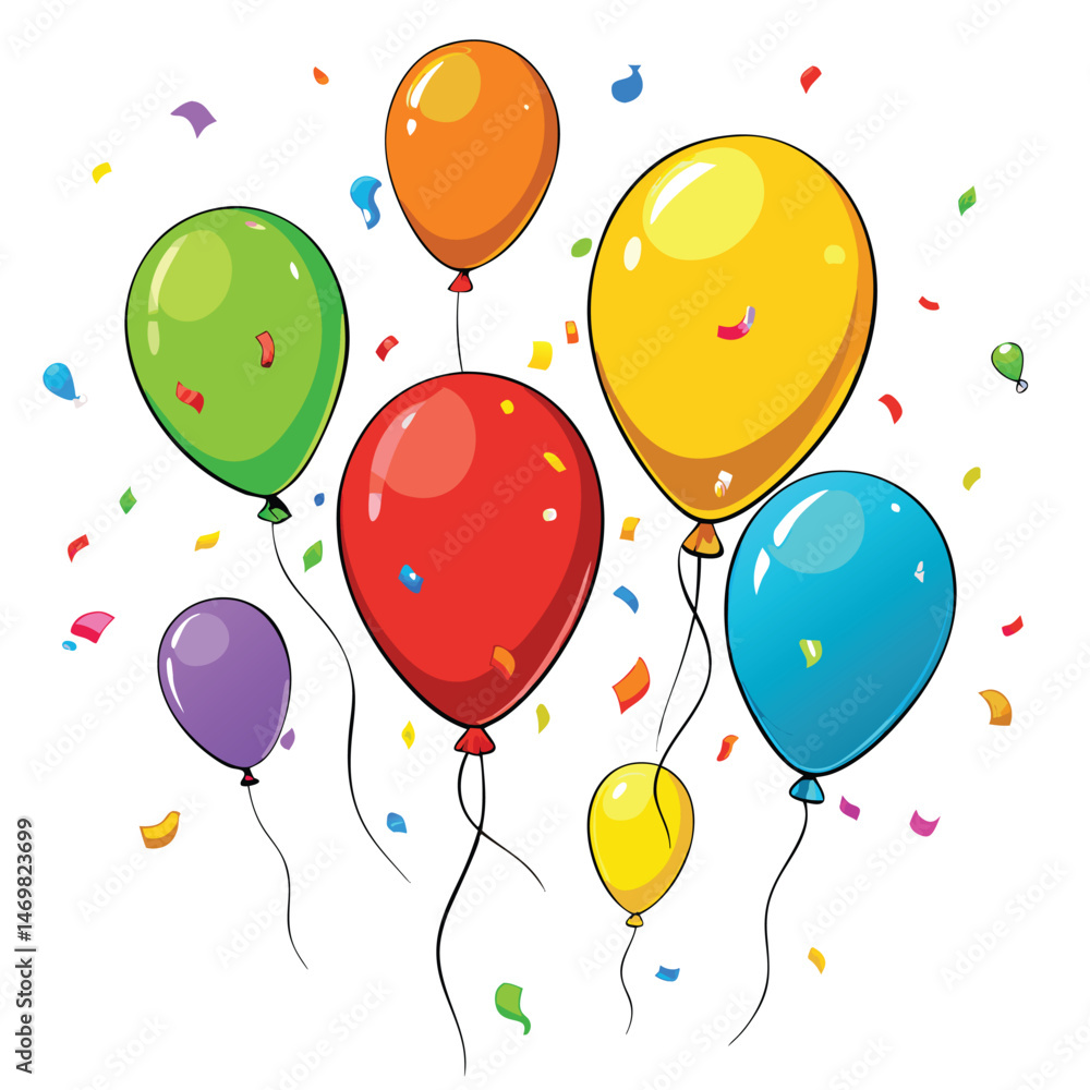 Colorful balloons and confetti (2) Colorful balloons and confetti (2)