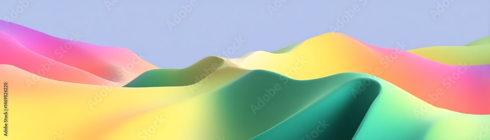 Obraz premium Vibrant abstract wave patterns in pastel colors.