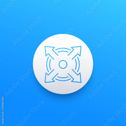 expand or extend line icon, vector