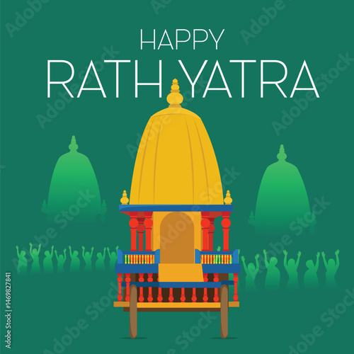 Traditional Indian Rath Yatra Poster Design – Lord Jagannath, Balabhadra, Subhadra