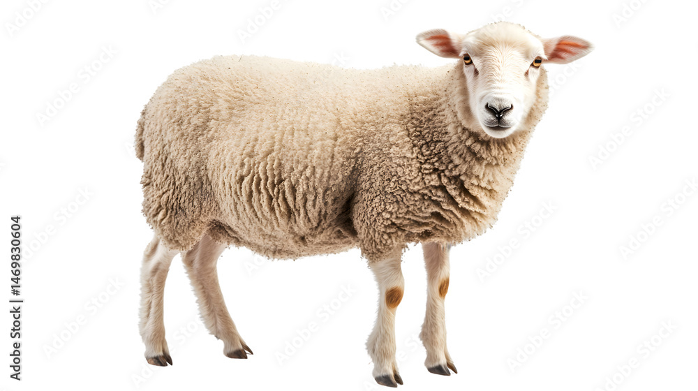Cute Sheep on Isolated White Background for Design Projects Cute Sheep on Isolated White Background for Design Projects