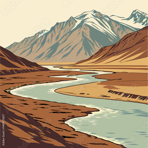 mountain landscape with lake