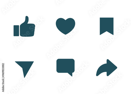 like,comment,share icons set isolated on transparent background