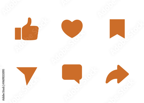 like,comment,share icons set isolated on transparent background