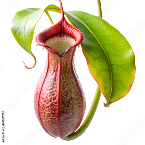 Nepenthes tropical carnivore plant isolated on transparent background