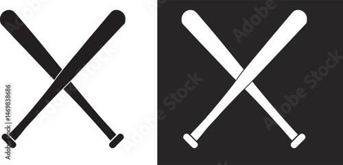 Crossed baseball bats silhouette vector, Baseball silhouette, Baseball bat, Softball clipart