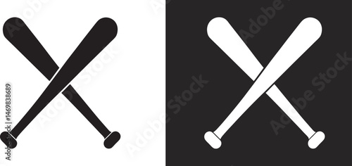 Crossed baseball bats silhouette vector, Baseball silhouette, Baseball bat, Softball clipart