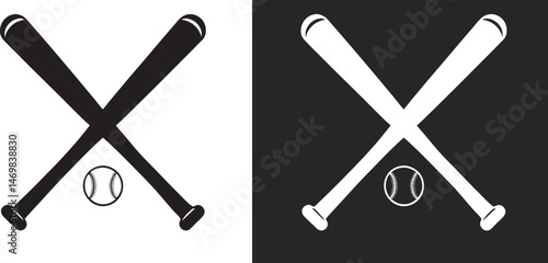 Crossed baseball bats silhouette vector, Baseball silhouette, Baseball bat, Softball clipart