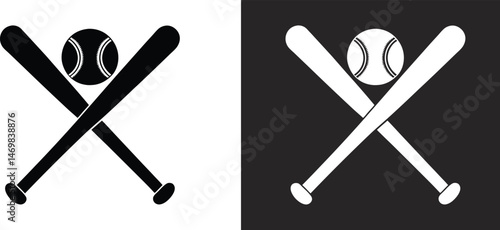 Crossed baseball bats silhouette vector, Baseball silhouette, Baseball bat, Softball clipart