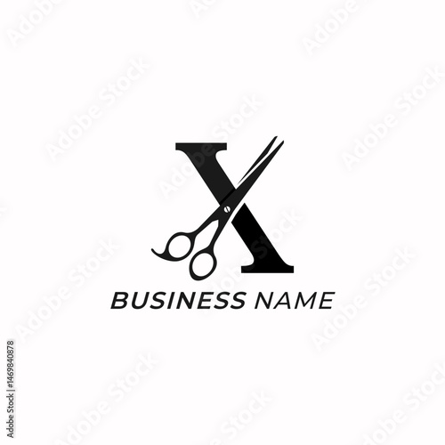 logo design combine letter W and scissors