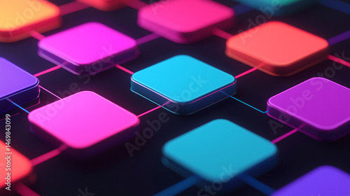 workflow for result and conclusion. Abstract colorful geometric pattern with vibrant squares.