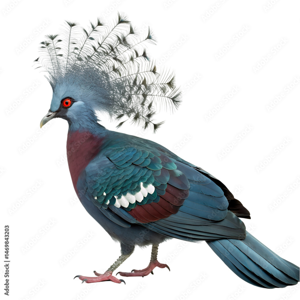 Fototapeta premium Victoria crowned pigeon isolated on transparent background