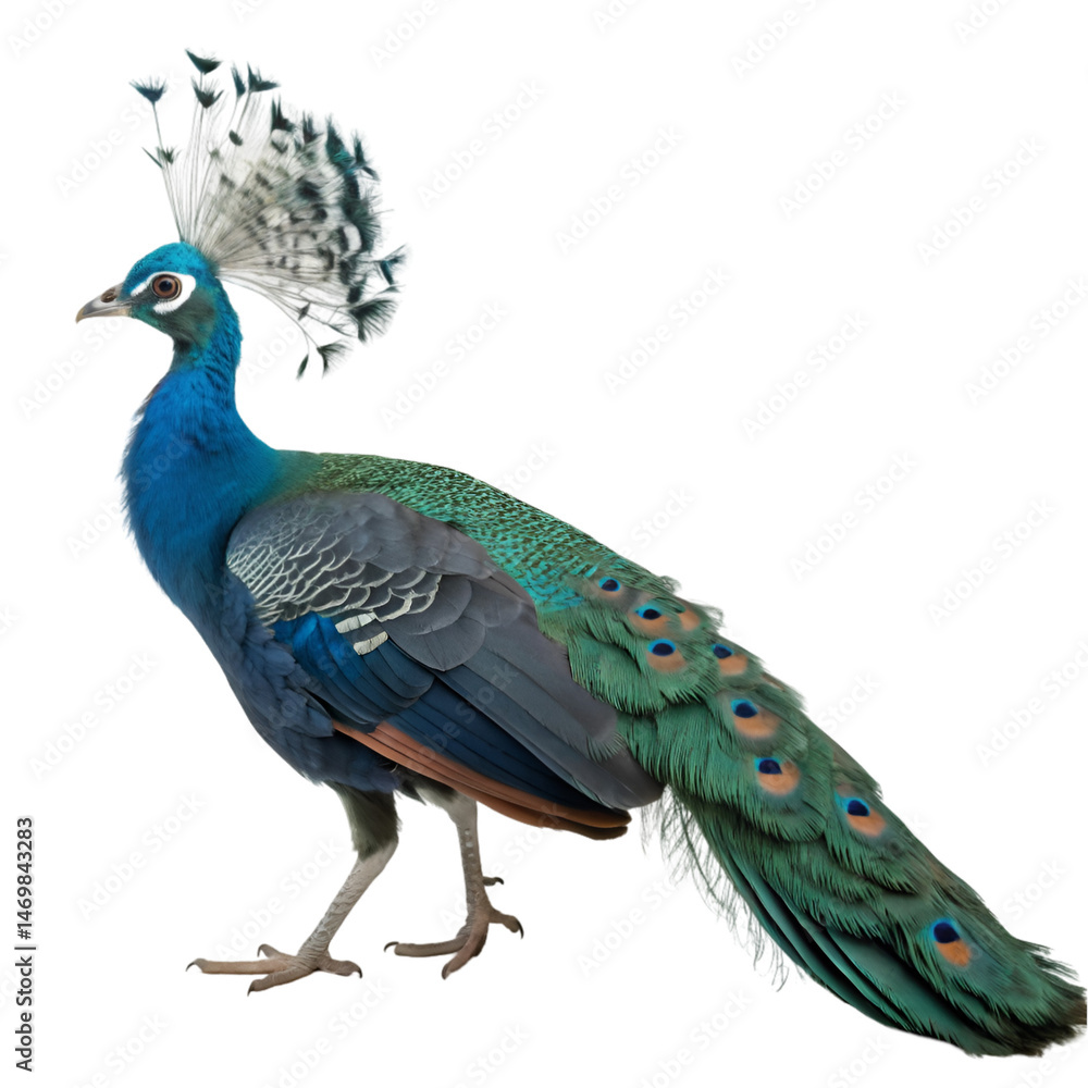 Obraz premium Peacock isolated on transparent background