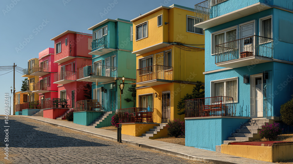 Fototapeta premium Colorful Low-rise Housing