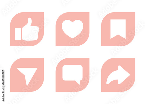 like,comment,share icons set isolated on transparent background