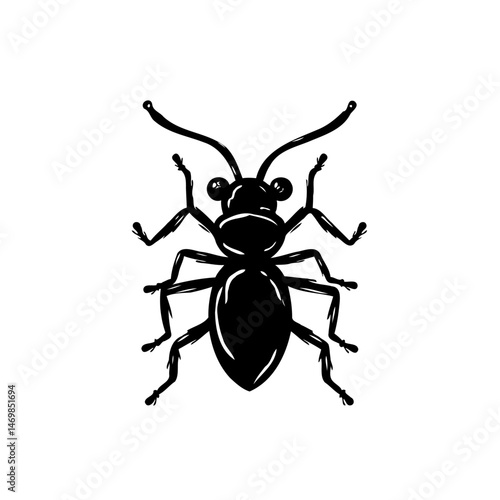 Stylized ant illustration showcases the intricate design of invertebrate life